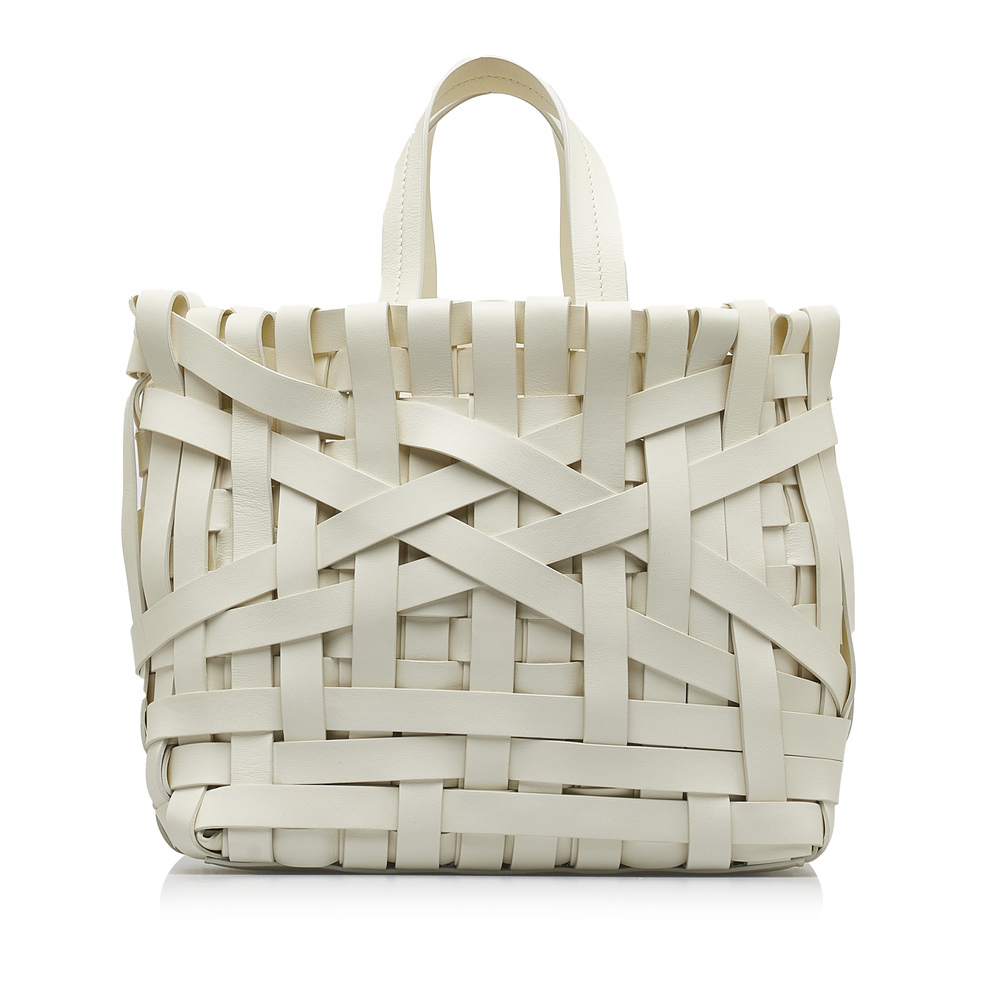 Pre-Loved Jil Sander Woven Leather Basket Tote